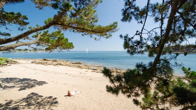 Femme en train de bronzer sur la Plage du Coq