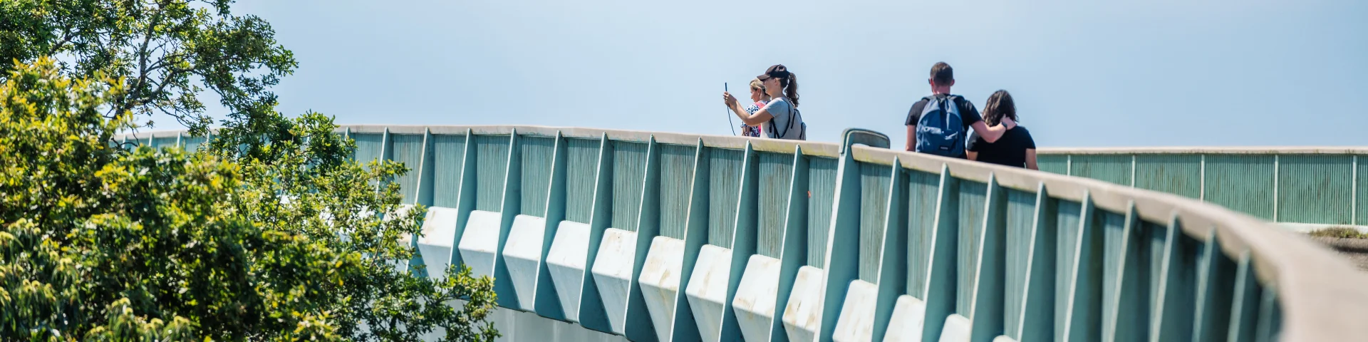 Strollers on the Cornouaille Bridge