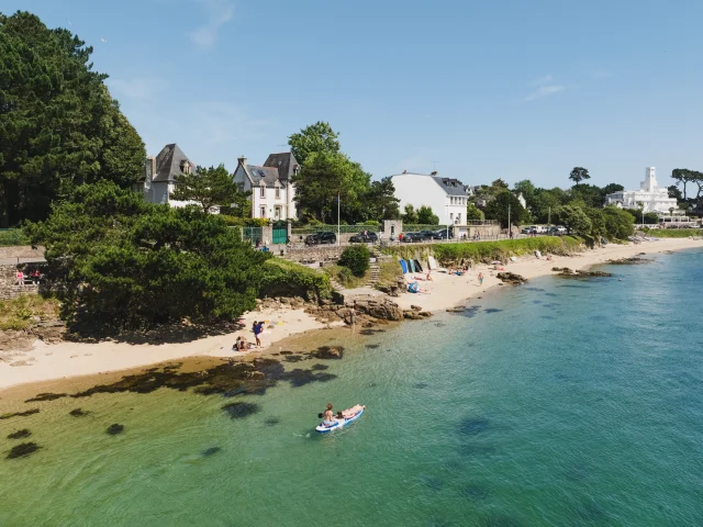 Aerial view of Plage du Coq in Bénodet