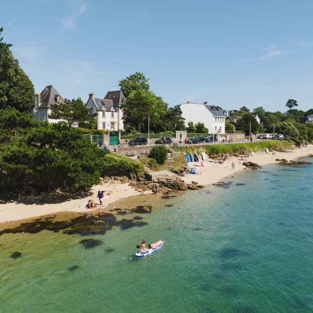 Aerial view of Plage du Coq in Bénodet