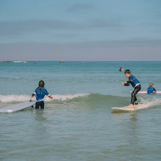 Children's surf lessons at La Torche