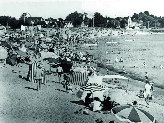 Het Trez-strand in Bénodet aan het begin van de 20e eeuw
