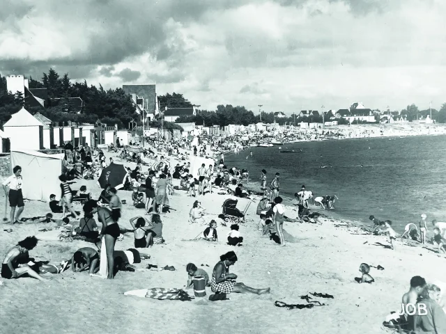 Het Trez-strand in Bénodet aan het begin van de 20e eeuw
