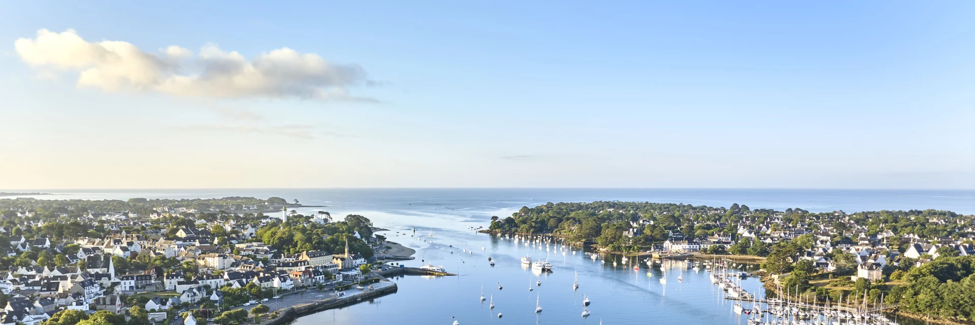 Aerial view of the mouth of the Odet river