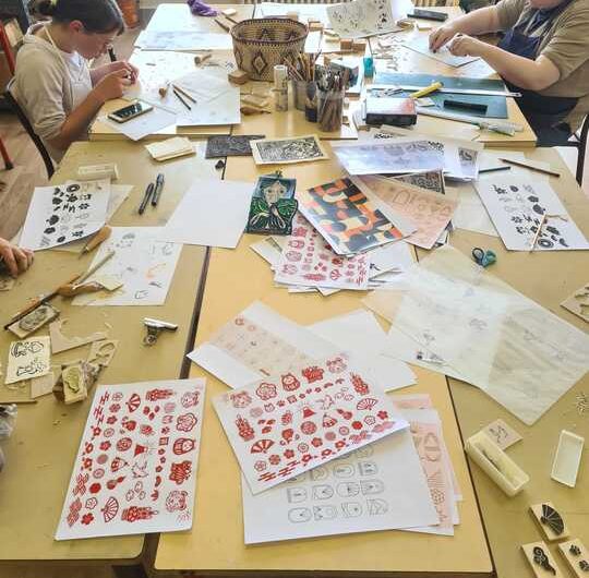 Ateliers cyanotype et linogravure