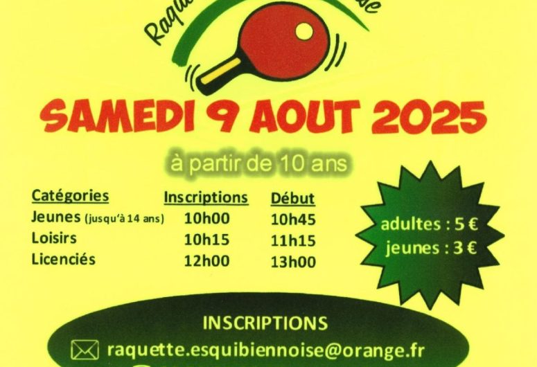 Tournois tennis de table 09 août