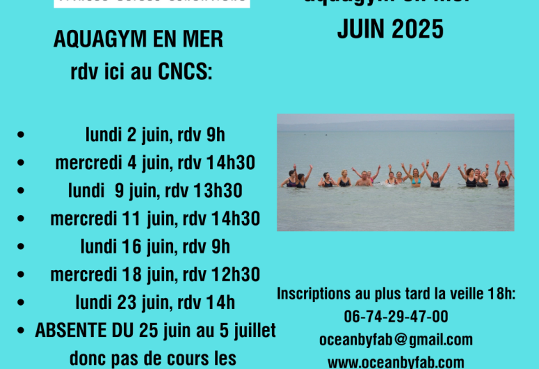 aquagym en mer juin