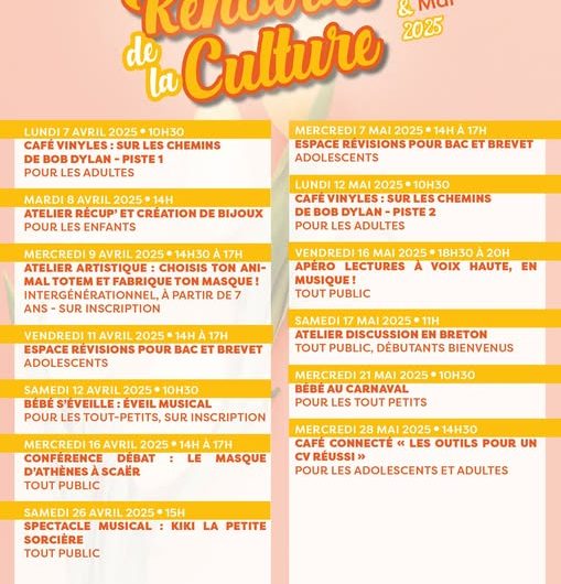 Les rencards de la culture avril mai
