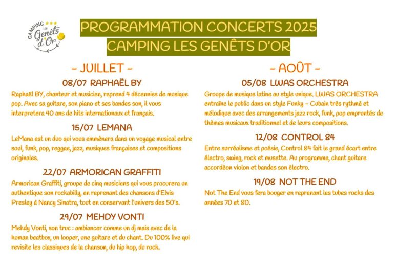 Programme concert Les Genêts d’Or