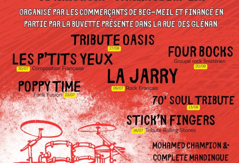 affiche mercredis de beg-meil avec groupes