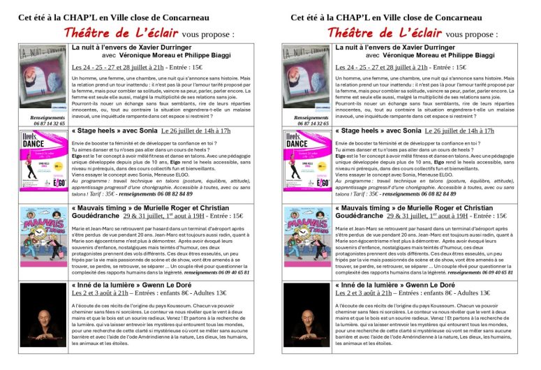 theatre du 24 juillet au 03 aout